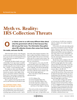 Myth vs. Reality: IRS Collection Threats By Howard Levy, Esq.