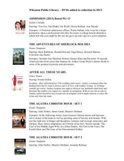 Wheaton Public Library – DVDs added to collection in 2013