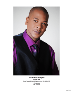 Jonathan Rodriguez SAG-AFTRA Boca Talent &amp; Model Agency, Inc. 954-428-4677