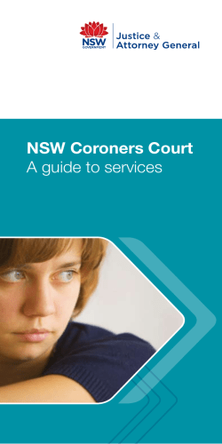 NSW Coroners Court A guide to services