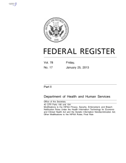 Department of Health and Human Services Vol. 78 Friday, No. 17