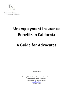 Unemployment Insurance Benefits in California A Guide for Advocates