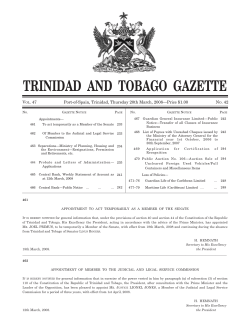 TRINIDAD AND TOBAGO GAZETTE V . 47