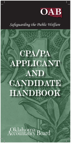 CPA/PA Applicant and candidate