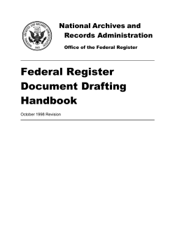 Federal Register Document Drafting Handbook National Archives and