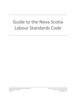 Guide to the Nova Scotia Labour Standards Code