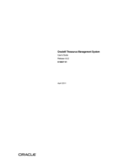 Oracle® Thesaurus Management System User's Guide Release 4.6.2