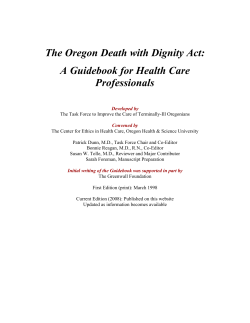 The Oregon Death with Dignity Act: A Guidebook for Health Care Professionals