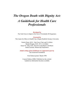 The Oregon Death with Dignity Act: A Guidebook for Health Care Professionals