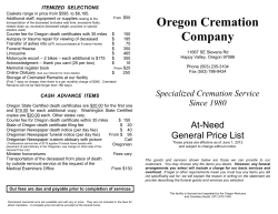 Oregon Cremation ITEMIZED  SELECTIONS