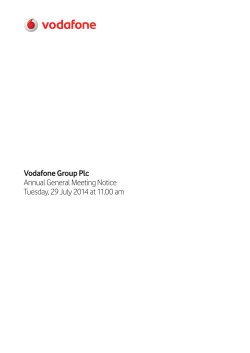 Vodafone Group Plc Annual General Meeting Notice