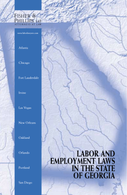 LABOR AND EMPLOYMENT LAWS IN THE STATE OF GEORGIA