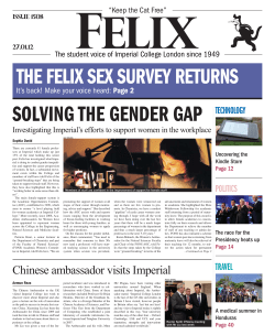 F ELIX THE FELIX SEX SURVEY RETURNS SOLVING THE GENDER GAP