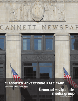 CLASSIFIED ADvErtISIng rAtE CArD EFFECtIvE JAnuAry 1, 2012