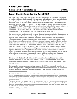 Equal Credit Opportunity Act (ECOA)