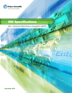 EDI Specifications 856 - Advance Ship Notice (Supplier v4010)  December 2010