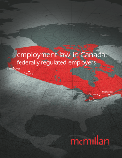 employment law in Canada: federally regulated employers