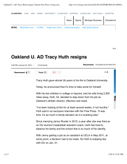 Oakland U. AD Tracy Huth resigns | Detroit Free Press |...