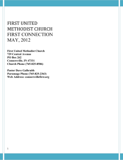 FIRST UNITED METHODIST CHURCH FIRST CONNECTION MAY, 2012