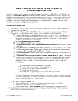 Notice of Medicare Non-Coverage (NOMNC) checklist for Skilled Nursing Facilities (SNF)