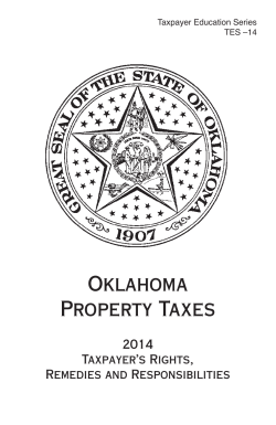 Oklahoma Property Taxes 2014 Taxpayer’s Rights,