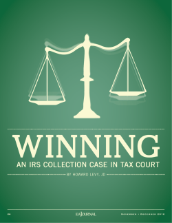 WINNING  AN IRS COLLECTION CASE IN TAX COURT
