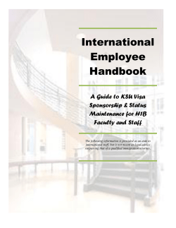 International Employee Handbook A Guide to KSU Visa