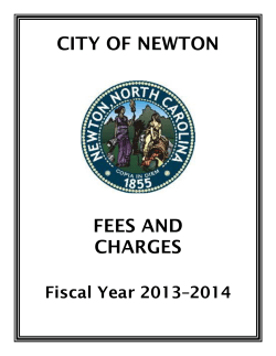 CITY OF NEWTON FEES AND CHARGES