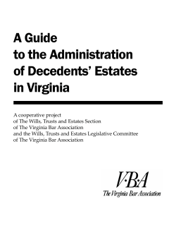 A Guide to the Administration of Decedents’ Estates in Virginia