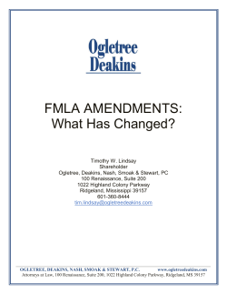 FMLA AMENDMENTS: What Has Changed?