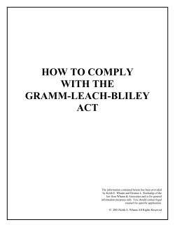 HOW TO COMPLY WITH THE GRAMM-LEACH-BLILEY ACT