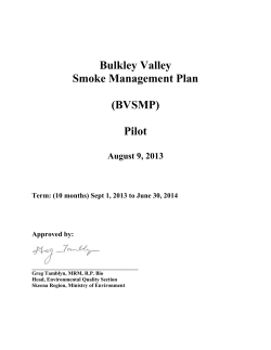 Bulkley Valley Smoke Management Plan (BVSMP)