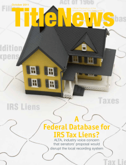 A Federal Database for IRS Tax Liens? ALTA, industry voice concern