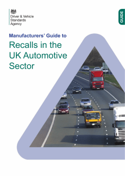 Recalls in the UK Automotive Sector Manufacturers’ Guide to