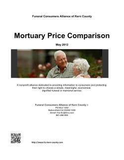 Mortuary Price Comparison Funeral Consumers Alliance of Kern County May 2012