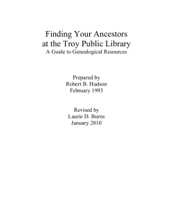 Finding Your Ancestors at the Troy Public Library