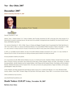 December 2007 Nov –Dec Obits 2007  Charles Andrew &#34;C.A.&#34; Verett