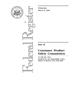 Consumer Product Safety Commission Part II Wednesday,