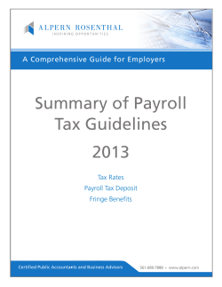 Summary of Payroll Tax Guidelines 2013
