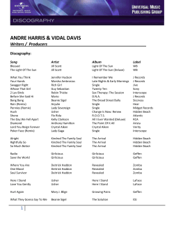 ANDRE HARRIS &amp; VIDAL DAVIS Writers /  Producers ___________________________________________________