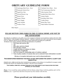 OBITUARY GUIDELINE FORM