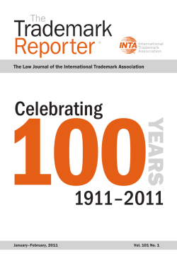 Trademark Reporter Celebrating 1911–2011
