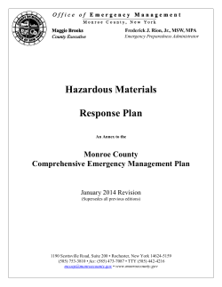 Hazardous Materials  Response Plan Monroe County