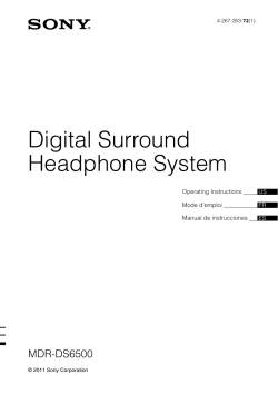 Digital Surround Headphone System MDR-DS6500 Operating Instructions