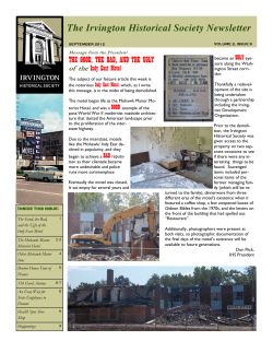 The Irvington Historical Society Newsletter Indy East Motel of  the
