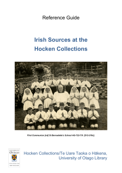 Irish Sources at the Hocken Collections Reference Guide