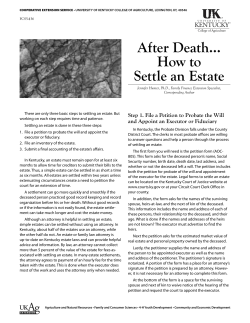 After Death… How to Settle an Estate