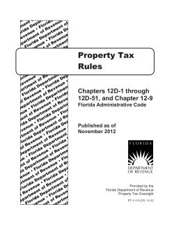 Property Tax Rules Chapters 12D-1 through