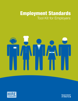 Employment Standards Tool Kit for Employers 1