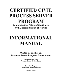 CERTIFIED CIVIL PROCESS SERVER PROGRAM